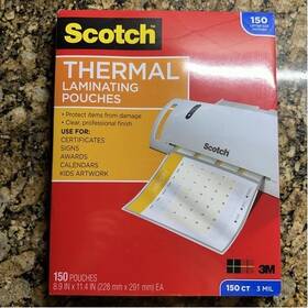 3m Tp3854150 Tp3854-150 Scotch Thermal Pouches 8.9inx11.4in 150pouches