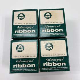 190-5024-a Addressograph Multigraph Ribbon In Box Black No 6 Nos Lot Of 4