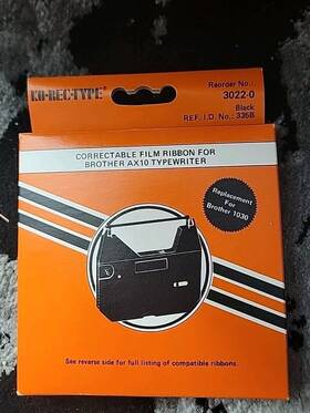 1030 Brother 012502020134 Correctable Film Ribbon Black For Use With Ax Series