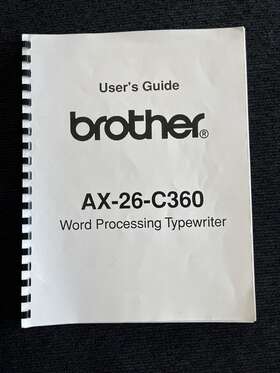 Ax-26-c360 Brother Ax-26 Portable Typewriter Word Processor Manual Only Ax-26-c360 Brother Ax-26 Portable Typewriter Word Processor Manual Only