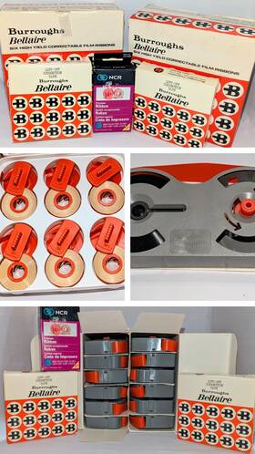 01-8616-607 Burroughs Bellaire 12 High Yield Typewriter Ribbon Lot Ibm Selectric Ii 13 Correction Tape Nos New