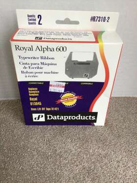 R7310-2 Dataproducts Data Products Royal Alpha 600 Typewriter Ribbon Black R7310 2-pack