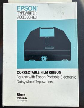 W990a-aa Epson 010343000438 Correctable Film Ribbon Black For Daisywheel Typewriters Unused