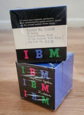 Ibm 1136137 Superior Nylon Typewriter Ribbon Lot Of 6 Sealed. Vtg Black. 18 Yards Each