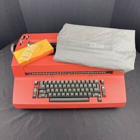 6243136 Ibm Correcting Selectric Ii Typewriter Red Model With Cover And Film Cartridge