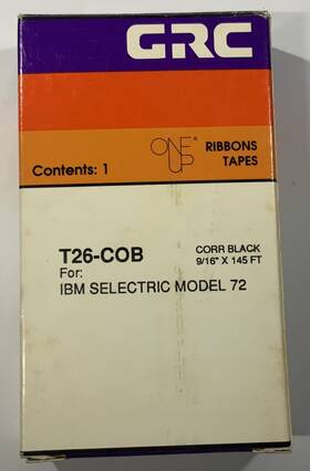 T26-cob Ibm/ Grc Corr Black 9/16 Inch X 145 Nib For Selectric Model 72