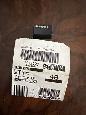1254287 Ibm Selectric Iii Part Backspace Keybuttton Black New Genuine #