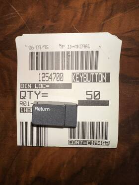 1254700 Ibm Selectric Iii Part Carrige Return Keybuttton Black New Genuine #