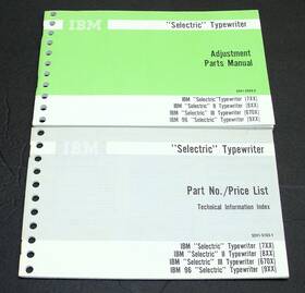 S241-5939-2 Ibm Selectric Typewriter I Ii Iii 96 Adjustment Parts Manual Part No./price List
