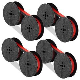 Ki1254 Kinyfy 4 Pairs Universal Typewriter Ribbon Twin Spool Ink Black-red