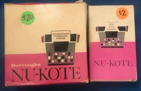B42-br80n Nu-kote Lot Of 2 Burroughs Typewriter Polyethylene Spool Ribbons B42 Br80n