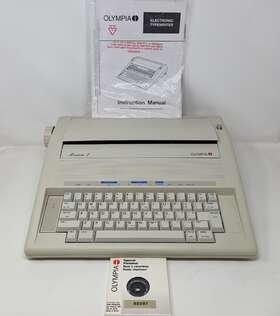 7790 Olympia Monica 2 Portable Typewriter Complete With Original Box Manual Very Nice