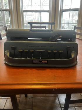 297593 Perkins David Abraham Blue Portable Office Equipment Brailler