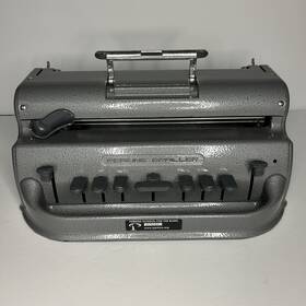 375185 Perkins Brailler Typewriter David School For The Blind With Cover Tested Works