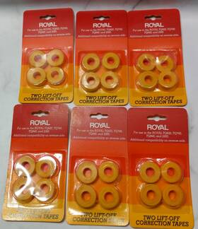 Royal 022447130294 Lot Of 6 Two Lift Off Correction Tapes Total 24 Fits Olivetti At&t