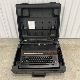 26853800 Sears Black Walnut Trim Electric Portable Typewriter Untested