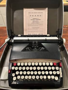 Sears 871.2501 1960s 1965 Forecast 12 Manual Portable Typewriter With Case Pica