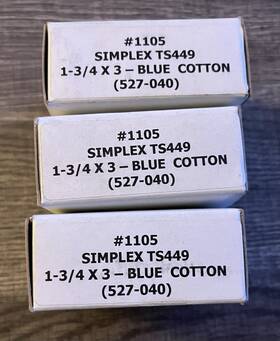 Simplex 527-040 Ts449 Blue Cotton Time Clock Ribbon Cable Lot Of 3 New Still Sealed