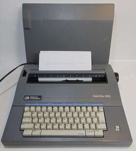 Smith Corona Deville 450 Portable Electric Typewriter 5a Vintage Cover Handle