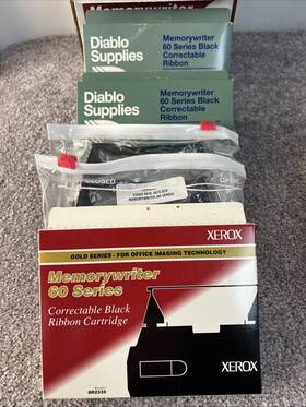 Xerox 095205823356 Assorted Memorywriter 60 Series Correctable Black Ribbon Cartridges Read