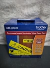 Brother DK4605 2.4 In X 100 Ft. (62 Mm 30.4 M) Black On Yellow Removable. Fixed Price $19.95.
