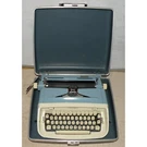 Vtg 1970 Royal Aristocrat Portable Typewriter W/ Hard Case Blue/beige Works Usa. Fixed Price $70.00.