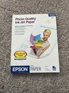 Epson Photo Quality Ink Jet Paper S041062 100 Sheets 8.5X11 27 Lb Matte. Fixed Price $9.49.