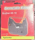 Porelon Correctable Typewriter Ribbon Black For Brother AX-10 Qty 2. Fixed Price $11.75.