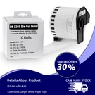 10ROLLS 62MMX30.4M DK-2205 Continuous Tape For Brother QL-580N QL-800 QL-570VM. Fixed Price $81.58.