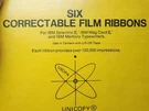 Nos Unicopy Correctable Film Ribbon 6 Pack Ibm Selectric Ii Mag Card Memory. Fixed Price $20.00.