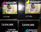 Set Of Genuine Lexmark Open Box 15G042K 15G042C 15G042Y Etc Laser Cartridges. Fixed Price $55.25.