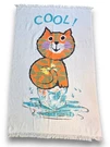 Vintage 60S 70S Cannon Cotton Fringed Beach Towel Cool Cat Orange Kitten. Fixed Price $24.95.