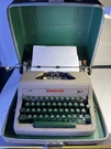 Vintage Royal Aristocrat Typewriter With Case Green. Fixed Price $140.00.
