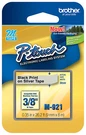 Brother M921 P-touch Tape 3/8" Black On Silver M-921 9MM PT-65, PT-70, PT-80. Fixed Price $14.98.