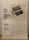 Vintage Sears Word Processing Typewriter 10K40 Instruction Manual. Fixed Price $10.00.