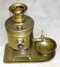 19C Russian Imperial Gold Bronze Samovar Tula Petrovyk Royal Teapot Cup Egg War. Fixed Price $400.00.