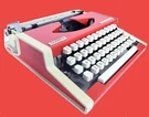 Red Olympia Traveller De Luxe Portable Typewriter Clean Working Germany. Fixed Price $479.00.