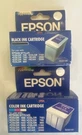 New Epson 720/1440DPI Color Ink Cartridge S020191 And Black 720/1400DPI S020189. Fixed Price $19.99.