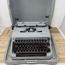 Vtg 1950S Gray Olympia SM3 Manual Portable Typewriter & Case. Fixed Price $249.95.