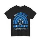 Blue Ribbon Rainbow Wear For Child Abuse Awareness T-shirt. Fixed Price $23.99.