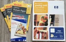 New Epson & Kodak 4 6 Photo Paper + Hp Textured Greeting Cards White Frame. Fixed Price $30.00.