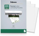 Fellowes Thermal Laminating Pouches, Letter Size Sheets, 5MIL 200PK, Clear. Fixed Price $26.99.