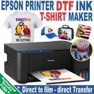 Epson Printer With Dtf Ink Heat Transfer Color T-shirt Maker Starter Kit. Fixed Price $499.00.