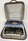 Amc Blue Manual Typewriter Carrying Case Portable France 1960S Vtg - Not Working. Fixed Price $37.92.