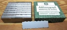 Graphotype Addressograph Addressoloy B-5300 Plates Nos Box Of +-250. Fixed Price $44.95.