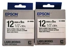 Epson LK-4WBN 12MM X 9M Black White Tape Cartridge Lot Of. Fixed Price $13.49.