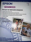 New Epson Glossy Photo Paper 20 Sheet Pack 8.5" X 11". Fixed Price $9.99.