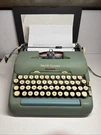 Vintage 1950'S Green Smith-corona 5TE Electric Portable Typewriter. Fixed Price $425.00.