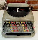 1930S Remington Rand Model 5 Teaching Typewriter Multicolored Keys W/case Rare. Fixed Price $400.00.