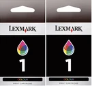 New Genuine Lexmark 1 2PK Ink Cartridges Box Series X2350 Z730. Fixed Price $13.95.